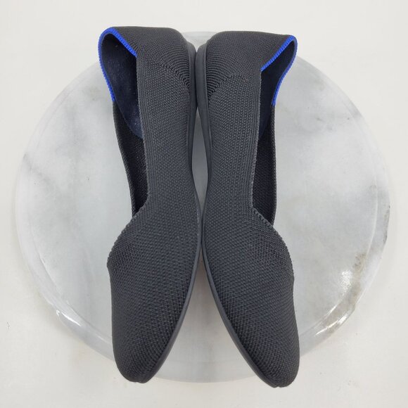 Rothy's The Round Toe Black Women's Slip On Ballet Flat Career Dress Shoes 8 - Picture 8 of 11